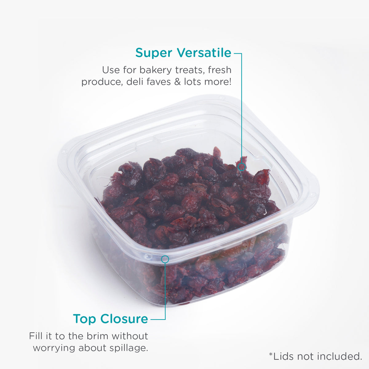 24 oz Square PLA Deli Containers | 560 Count by Good Natured Products