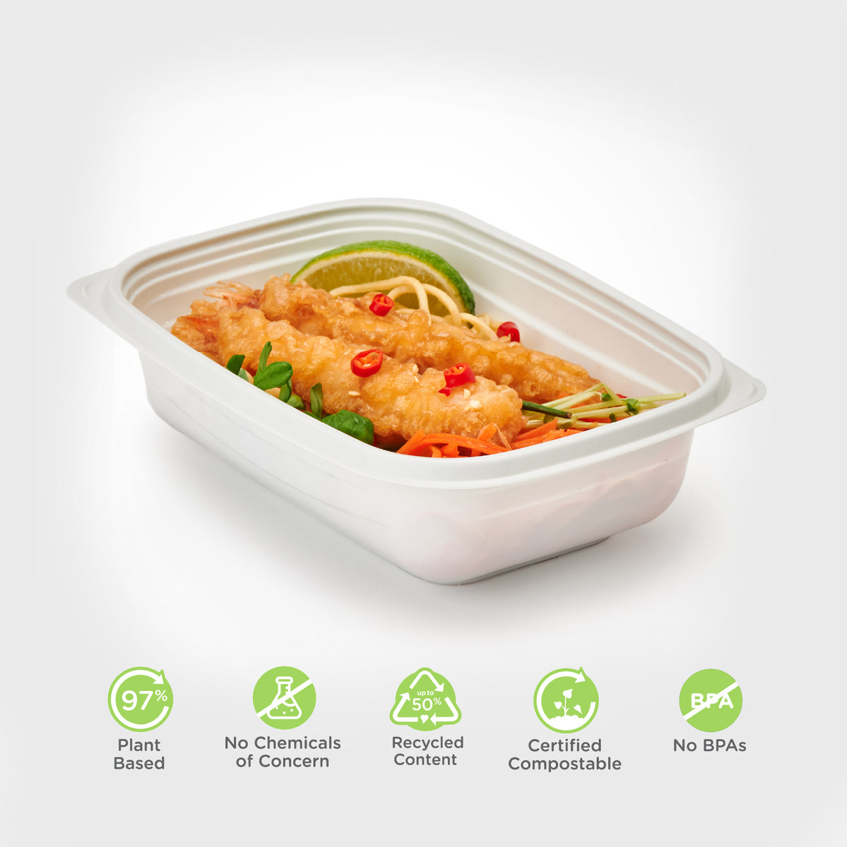 Goiio 24 Packs 24OZ Meal Prep Container, Round Disposable Containers with  Lids, for Lunch, Microwave and Freezer Safe