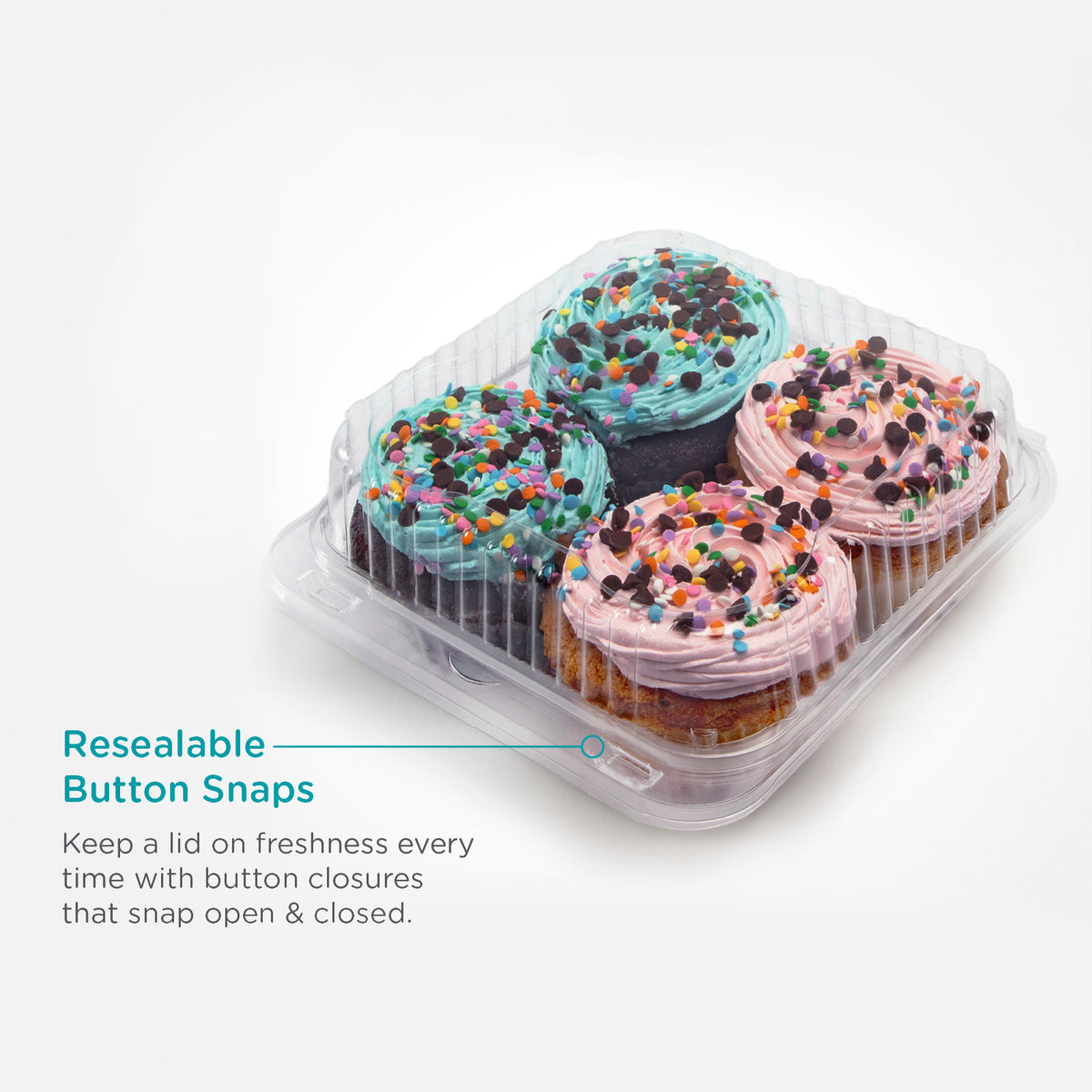 4 Count Large Cupcake Containers