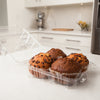 4 packs of Mega Chocolate Chip and Bran Muffins in a 4 pack cupcake and muffin container