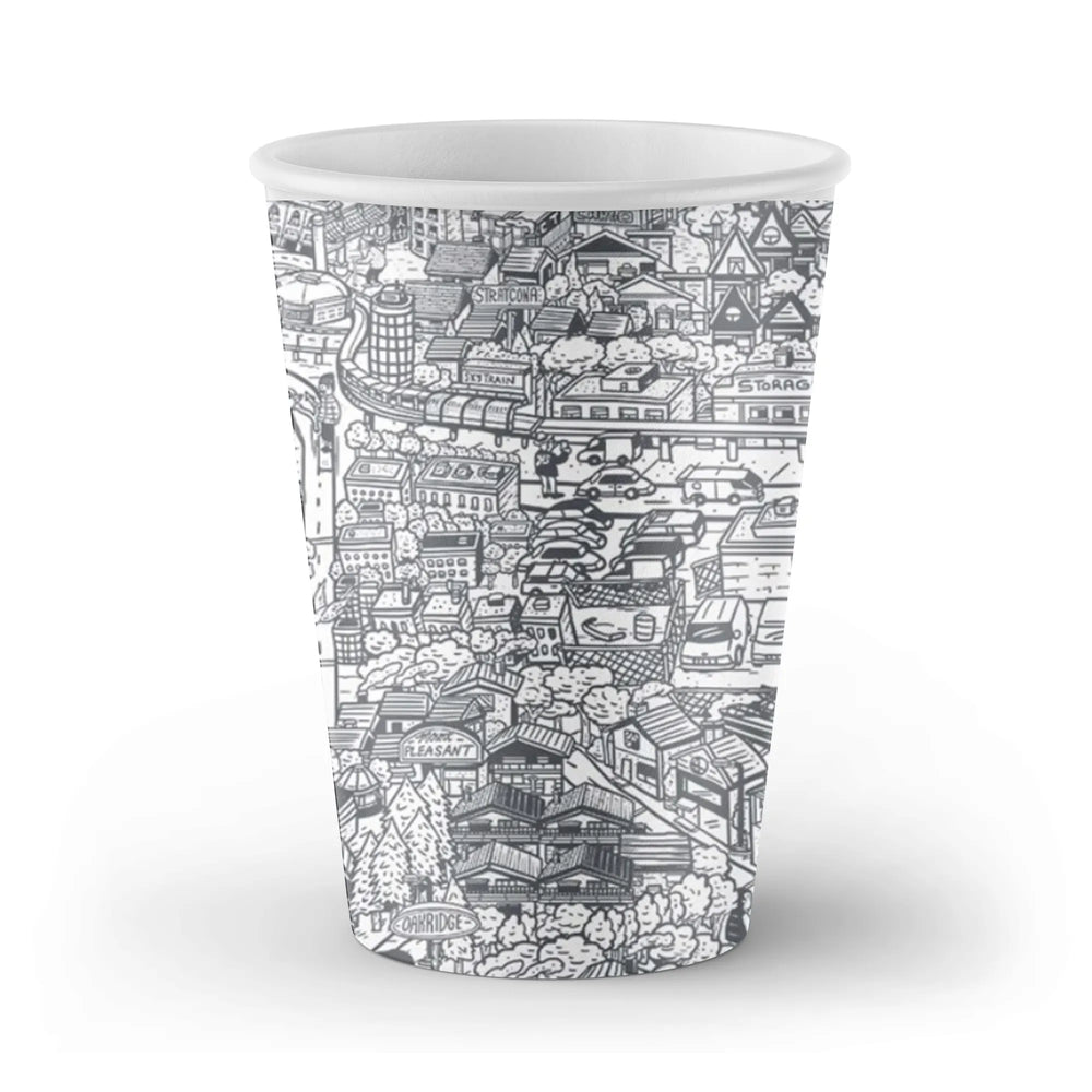 Black and White Cityscape Cup