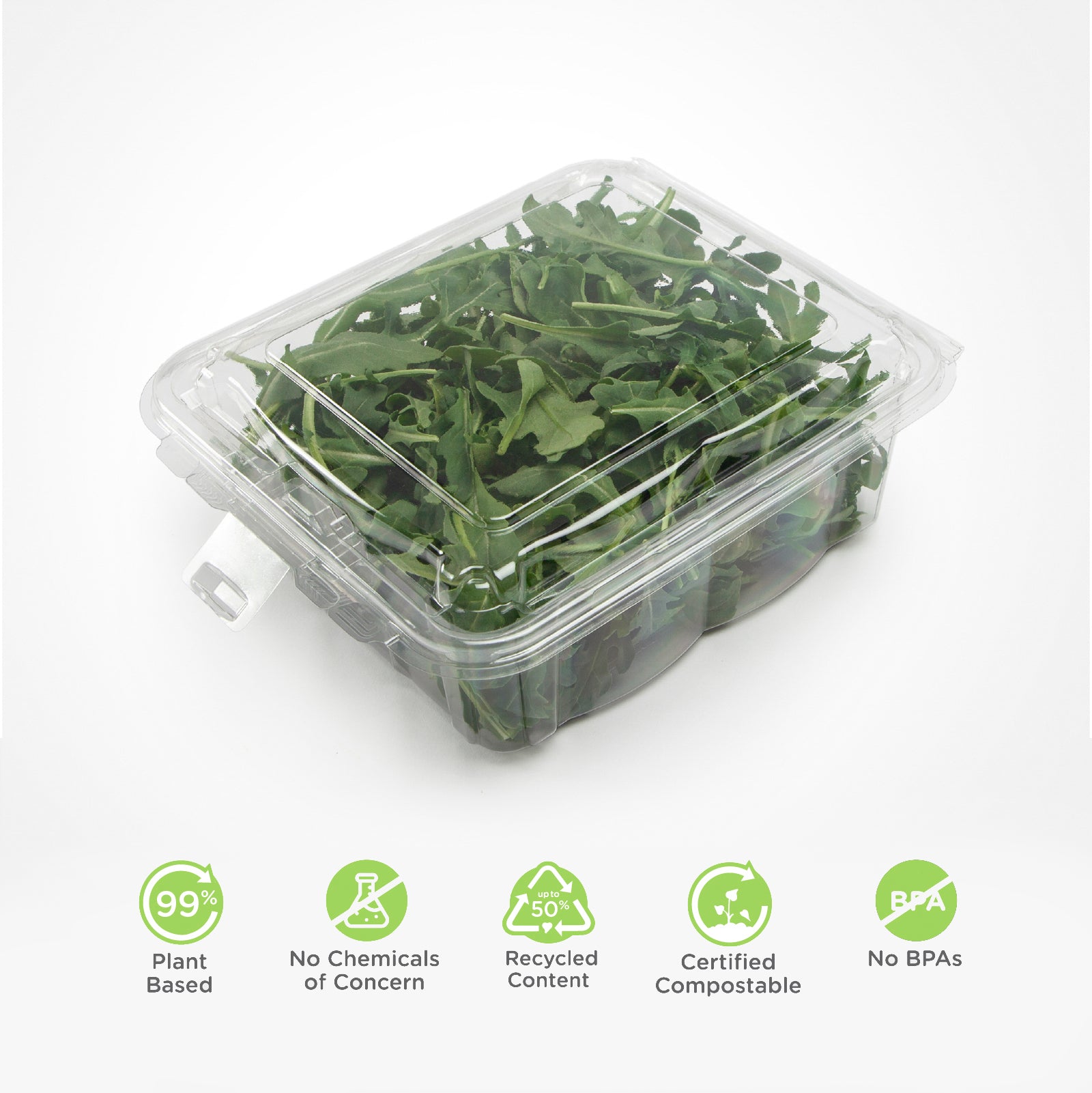 plant based plastic containers 48 oz Simply Secure Clamshell