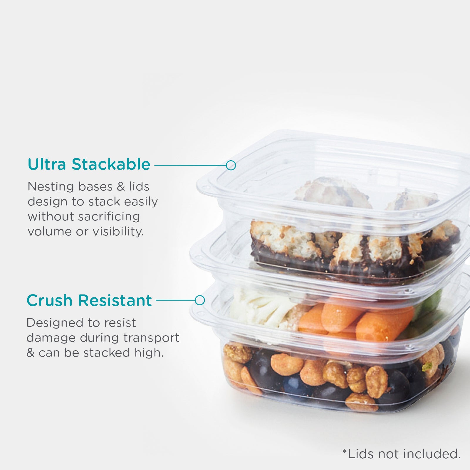 8 oz Square PLA Deli Containers | Sample by Good Start Packaging