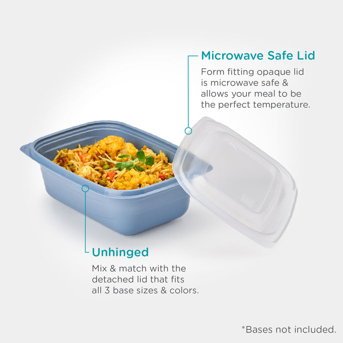 6x8” Microwavable 2 Compartment Clear Lid