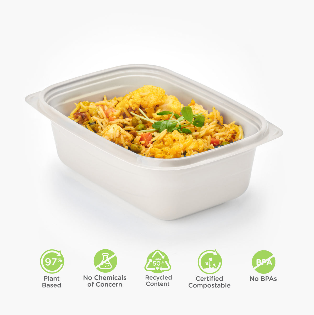 Microwavable Take-Out Containers | 32 oz Compostable Containers.