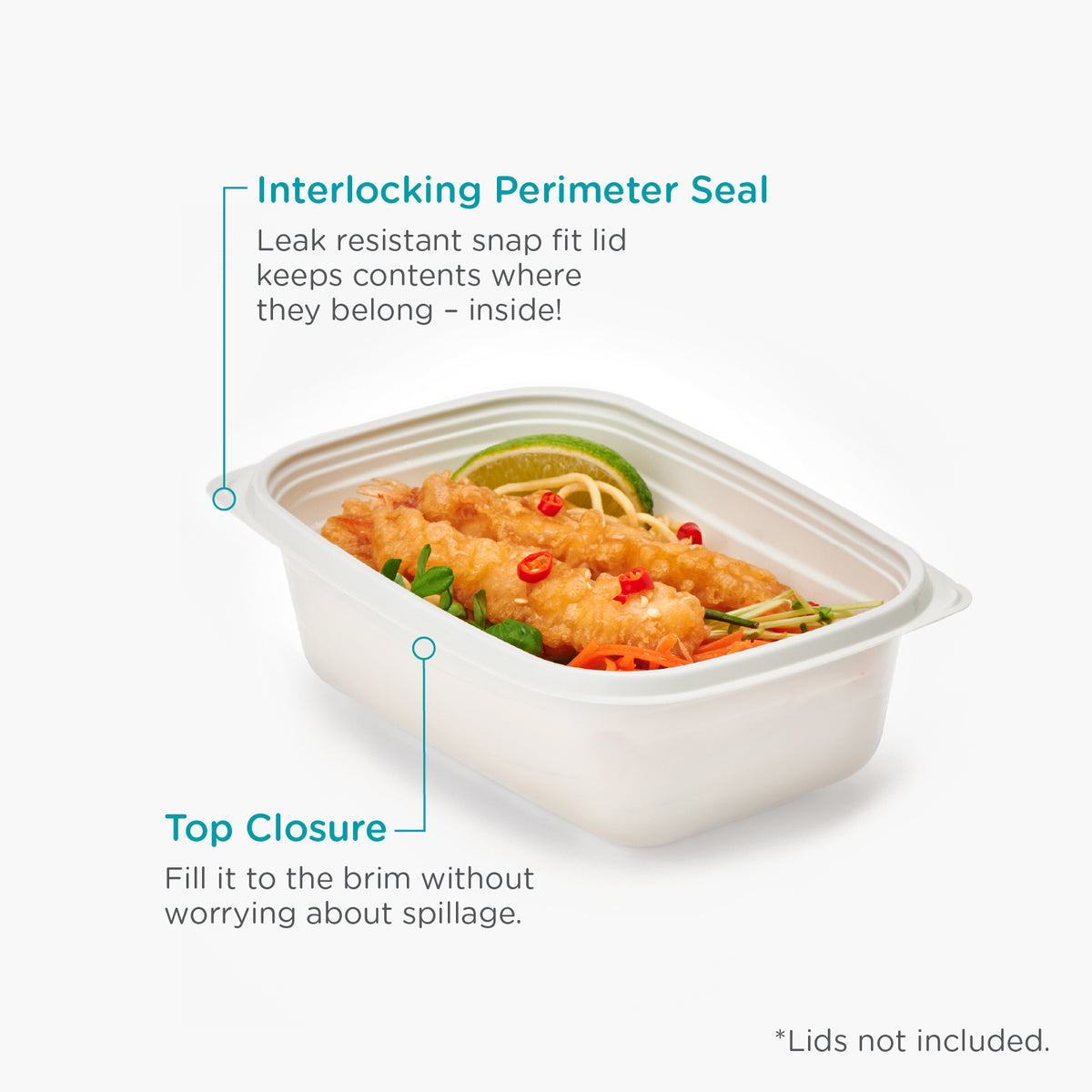 Microwavable Take-Out Containers | 32 oz Compostable Containers.