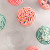 Bioplastic 3" cupcake packaging with clear, smooth walls free of BPAs and harmful chemicals.