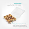 Open divident container with mini cinnamon rolls