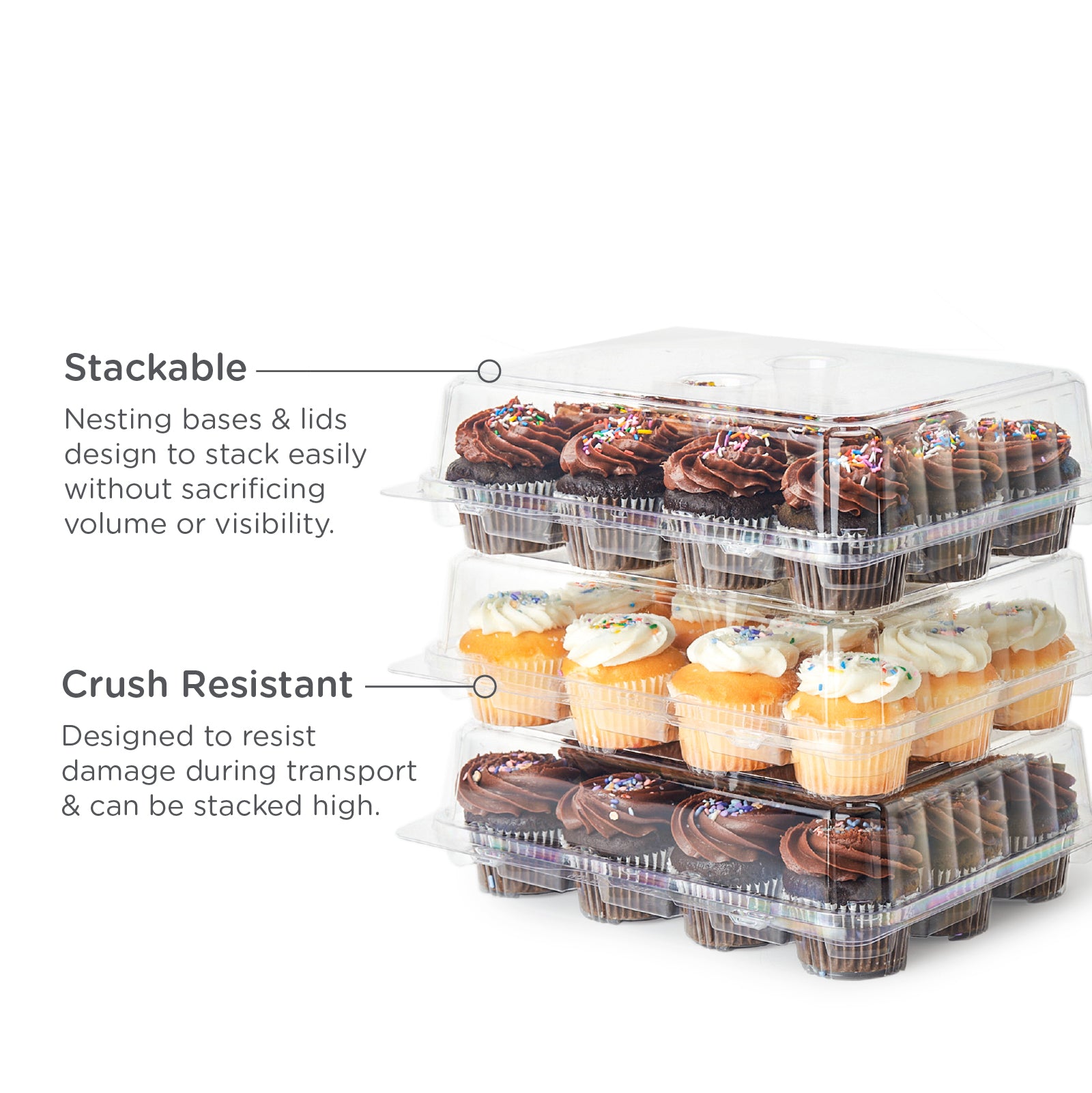 12-Pack Cupcake & Muffin Containers | Sample
