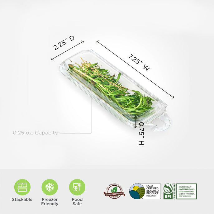 SHowing the dimensions of the package with Thyme